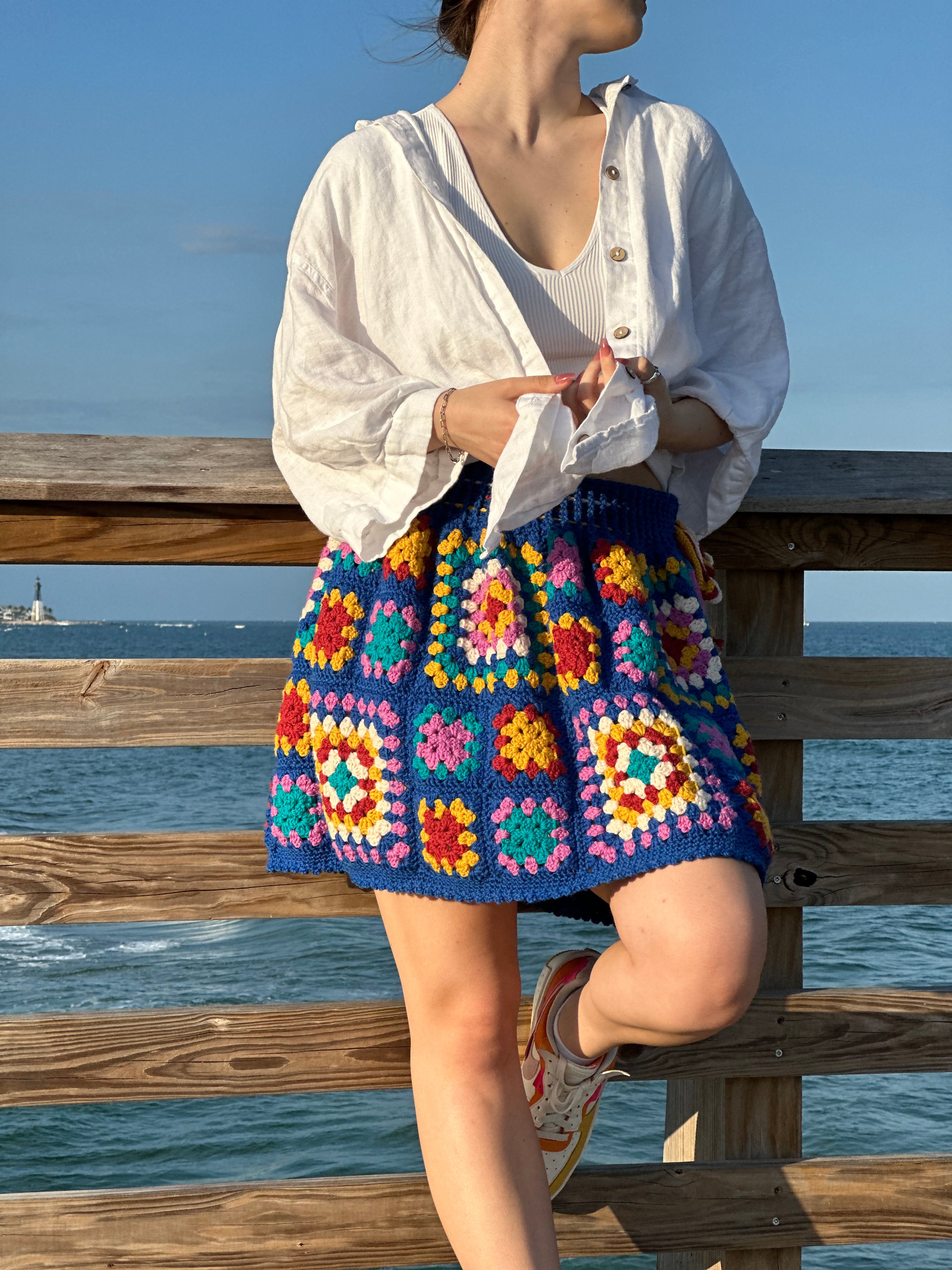 Crochet Granny Square Skirt PDF Pattern (instant download)
