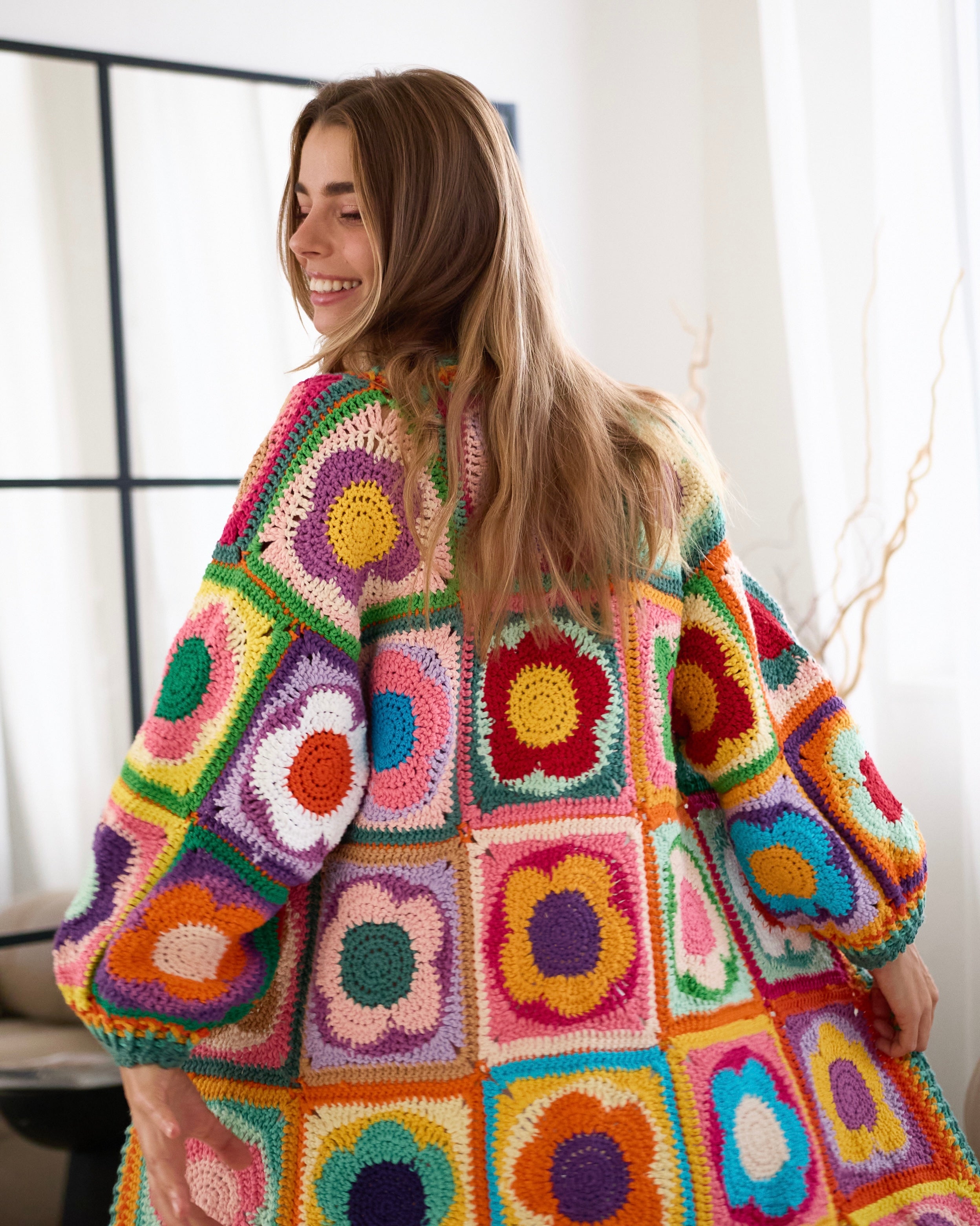 Crochet Floral Blooming Cardigan PDF Pattern (instant download)