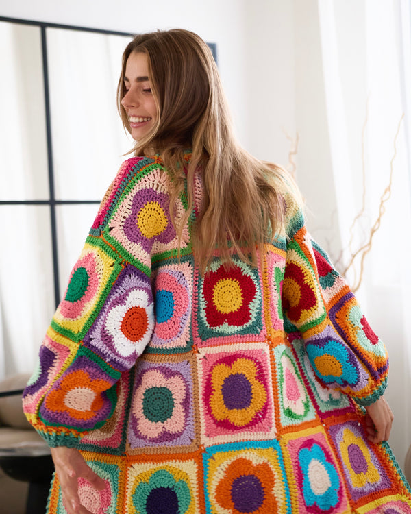 Crochet Floral Blooming Cardigan PDF Pattern (instant download)