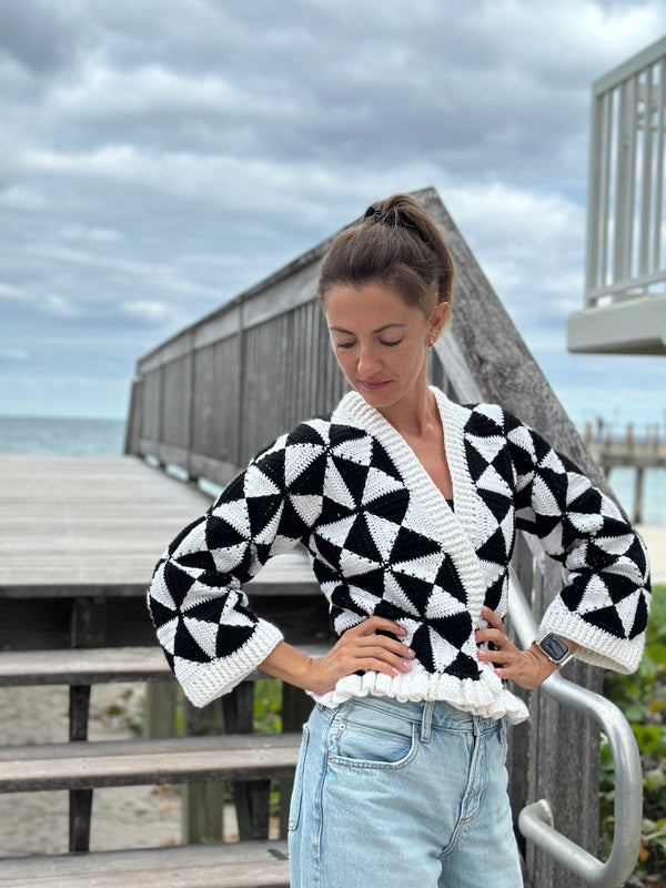 Crochet Monika Geometry Jacket  PDF Pattern (instant download)