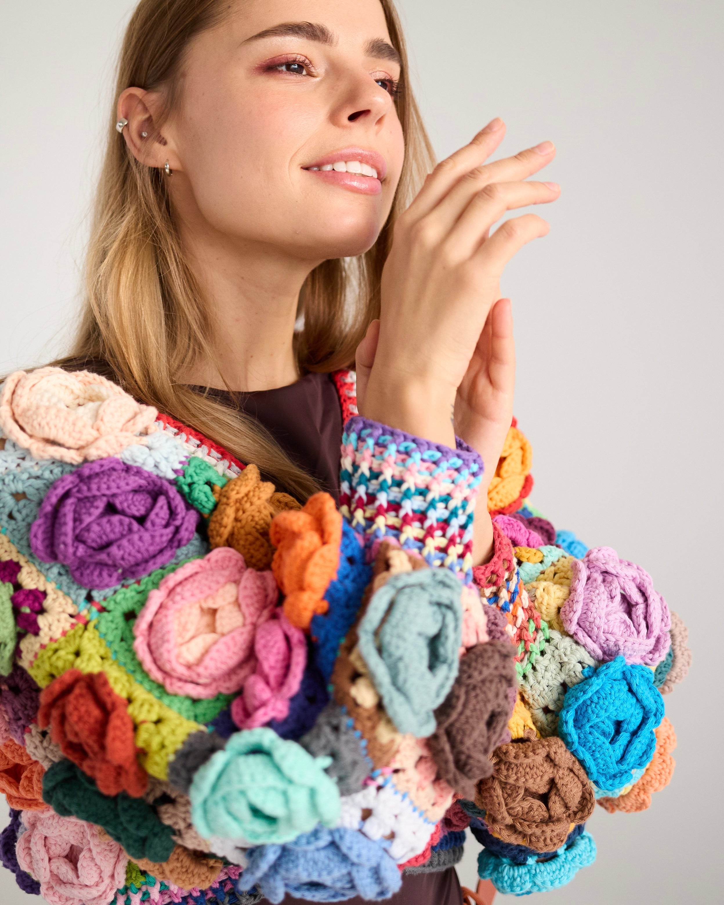 Crochet Rose Garden Jacket Cardigan Granny Square PDF Pattern (instant download)