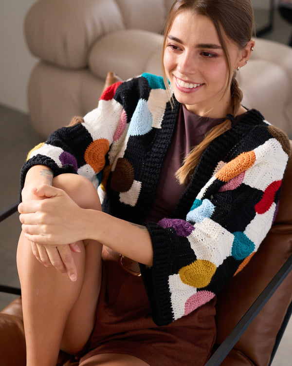 Crochet Confetti Geometry Jacket  PDF Pattern (instant download)
