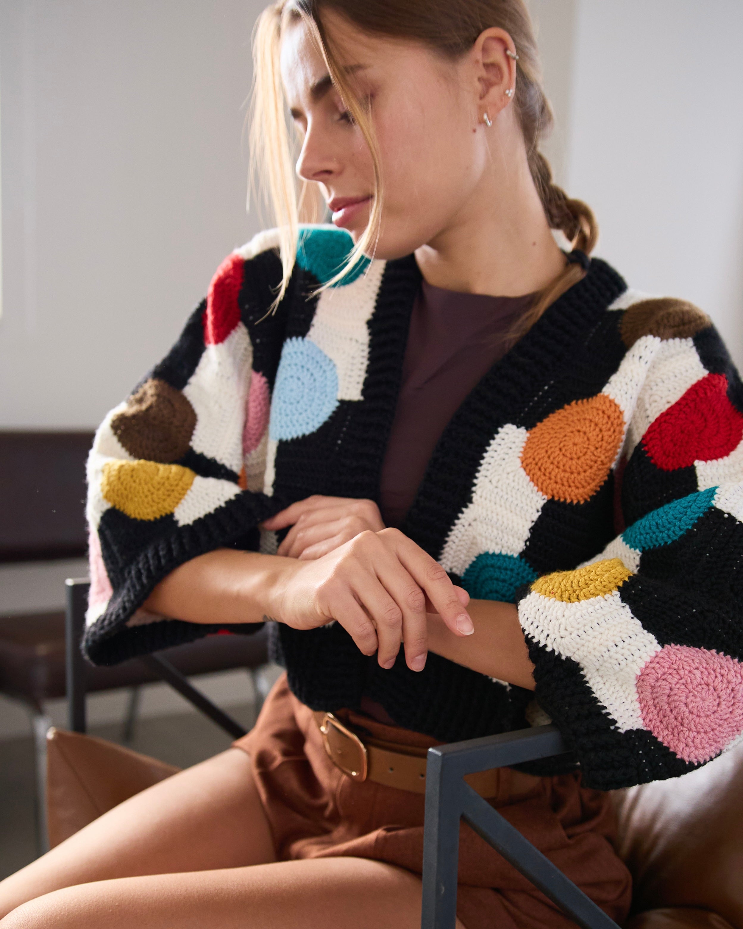 Crochet Confetti Geometry Jacket  PDF Pattern (instant download)