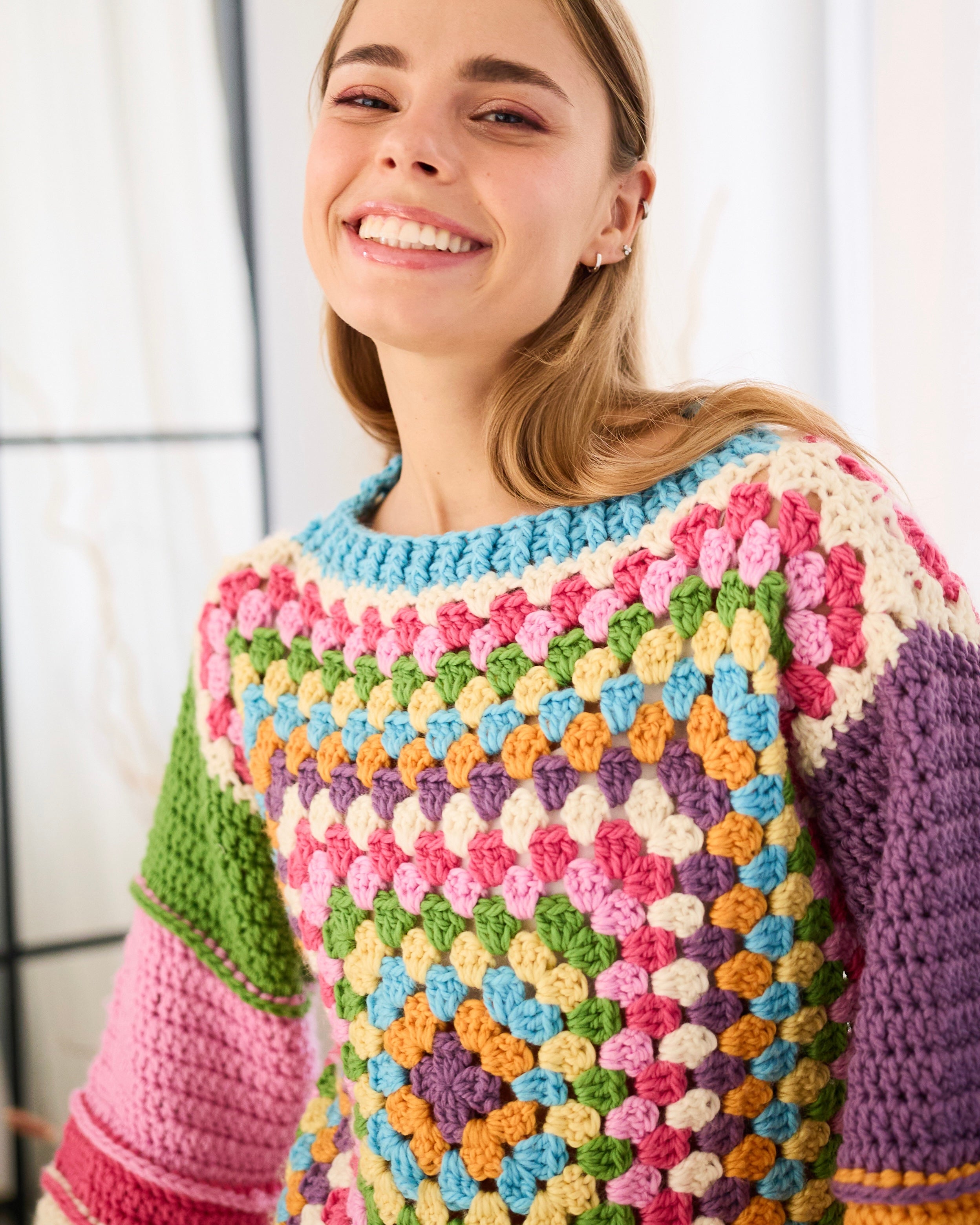 Crochet Amelie Granny Square Sweater  PDF Pattern (instant download)