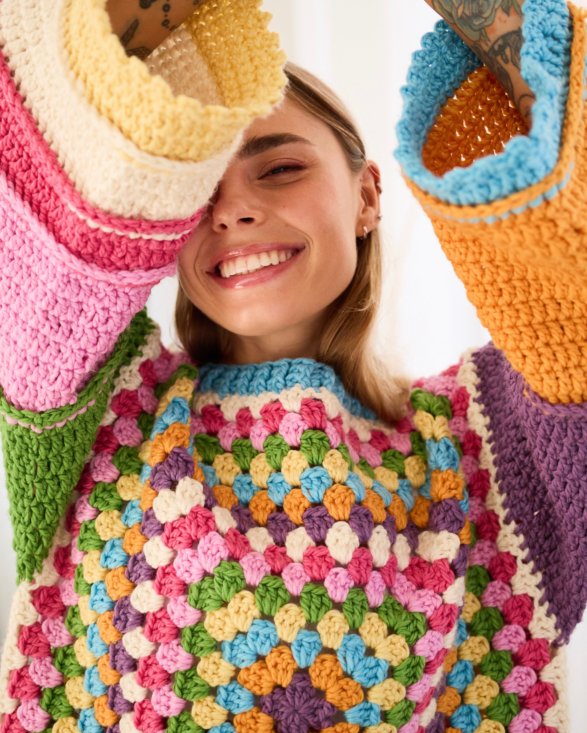 Crochet Amelie Granny Square Sweater  PDF Pattern (instant download)