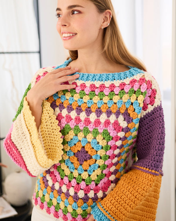 Crochet Amelie Granny Square Sweater  PDF Pattern (instant download)