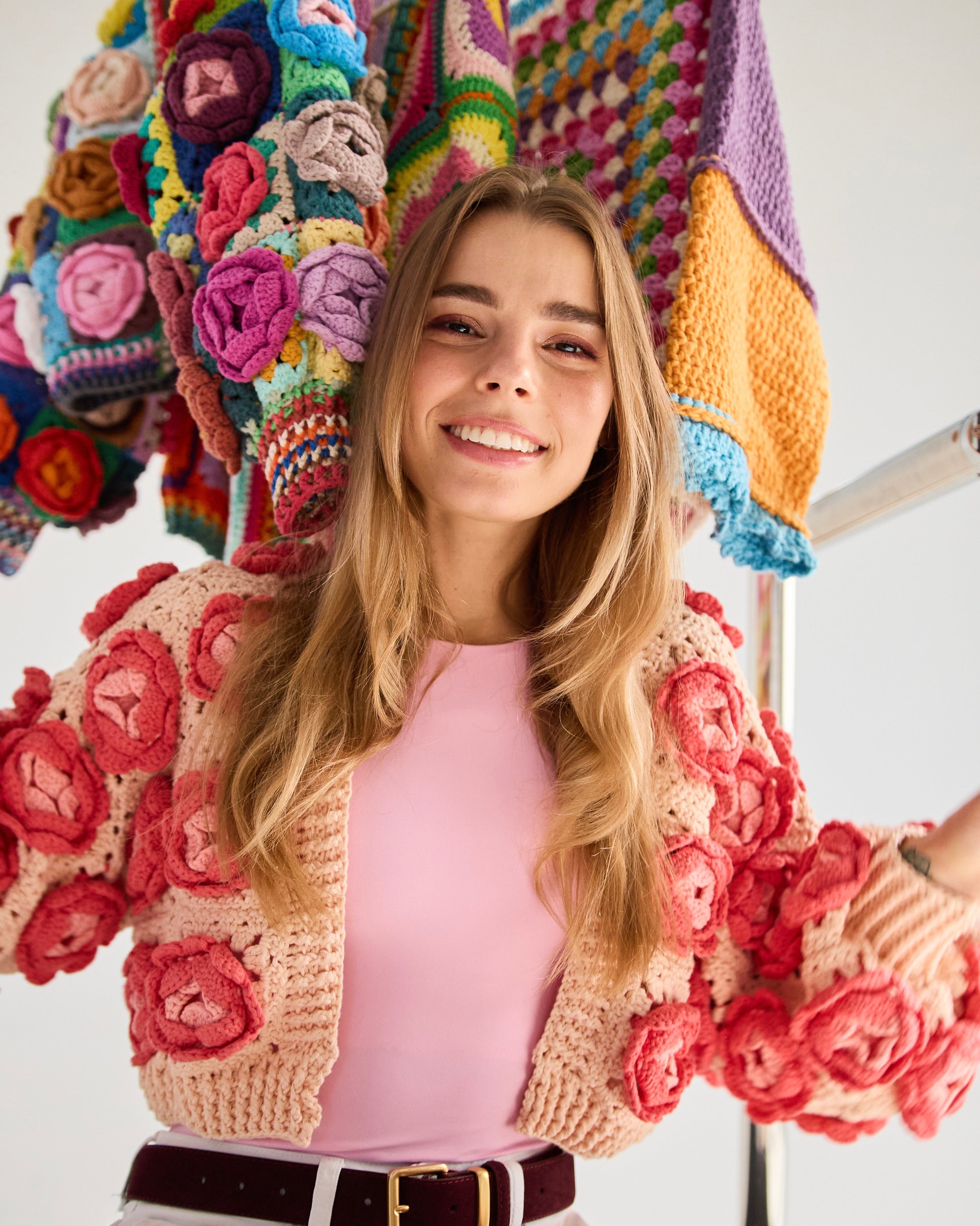 Crochet Rose Garden Jacket Cardigan Granny Square PDF Pattern (instant download)