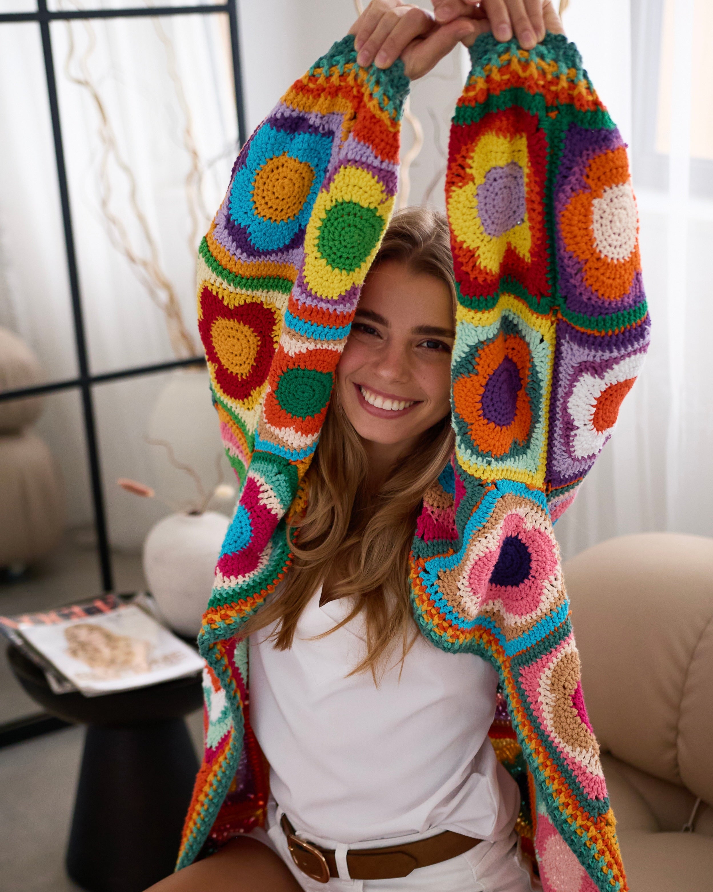 Crochet Floral Blooming Cardigan PDF Pattern (instant download)