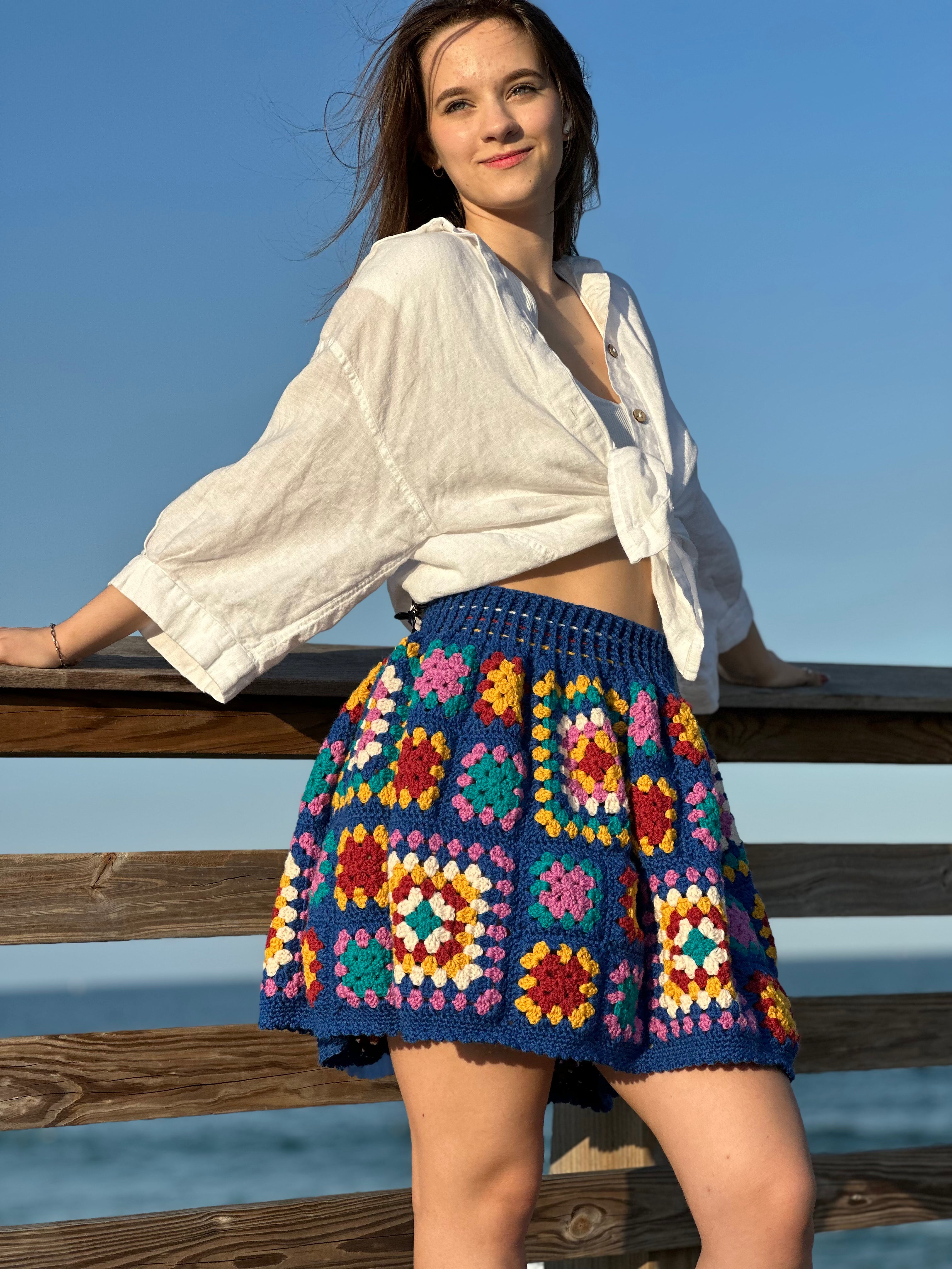 Crochet granny shop skirt