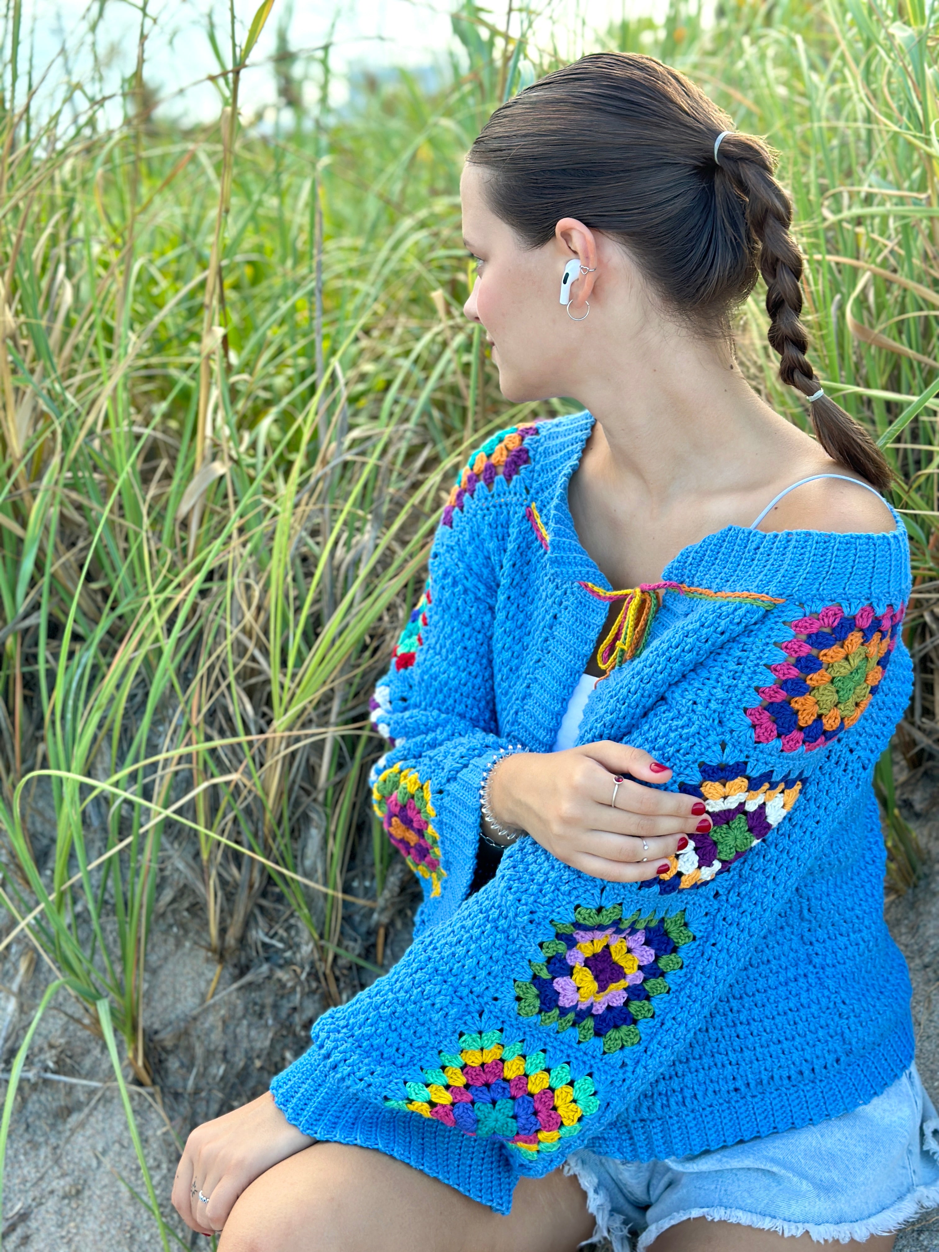 Country Style Granny Square Jacket Crochet PDF Pattern (Instant downlo ...