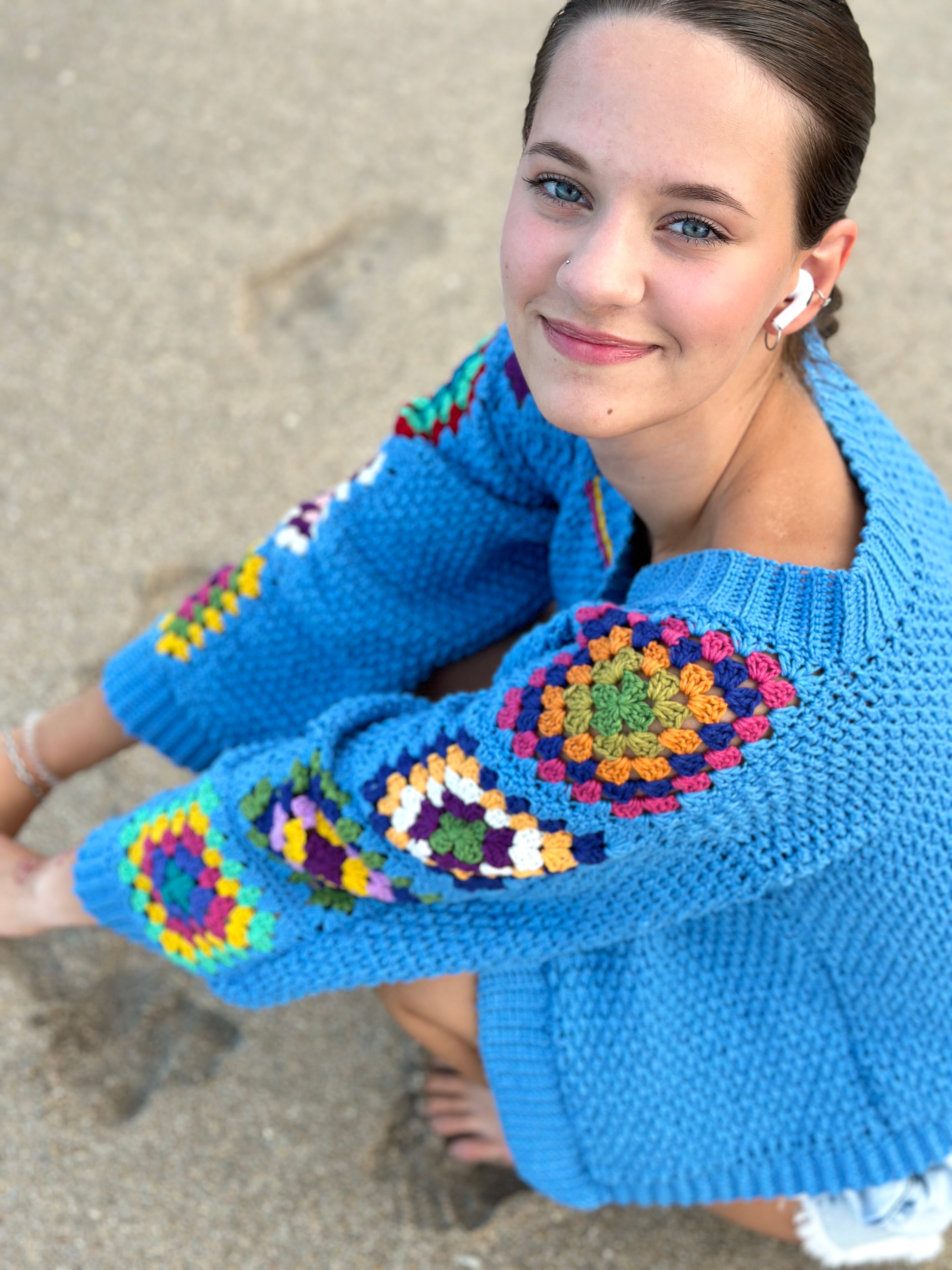 Country Style Granny Square Jacket Crochet PDF Pattern (Instant downlo ...