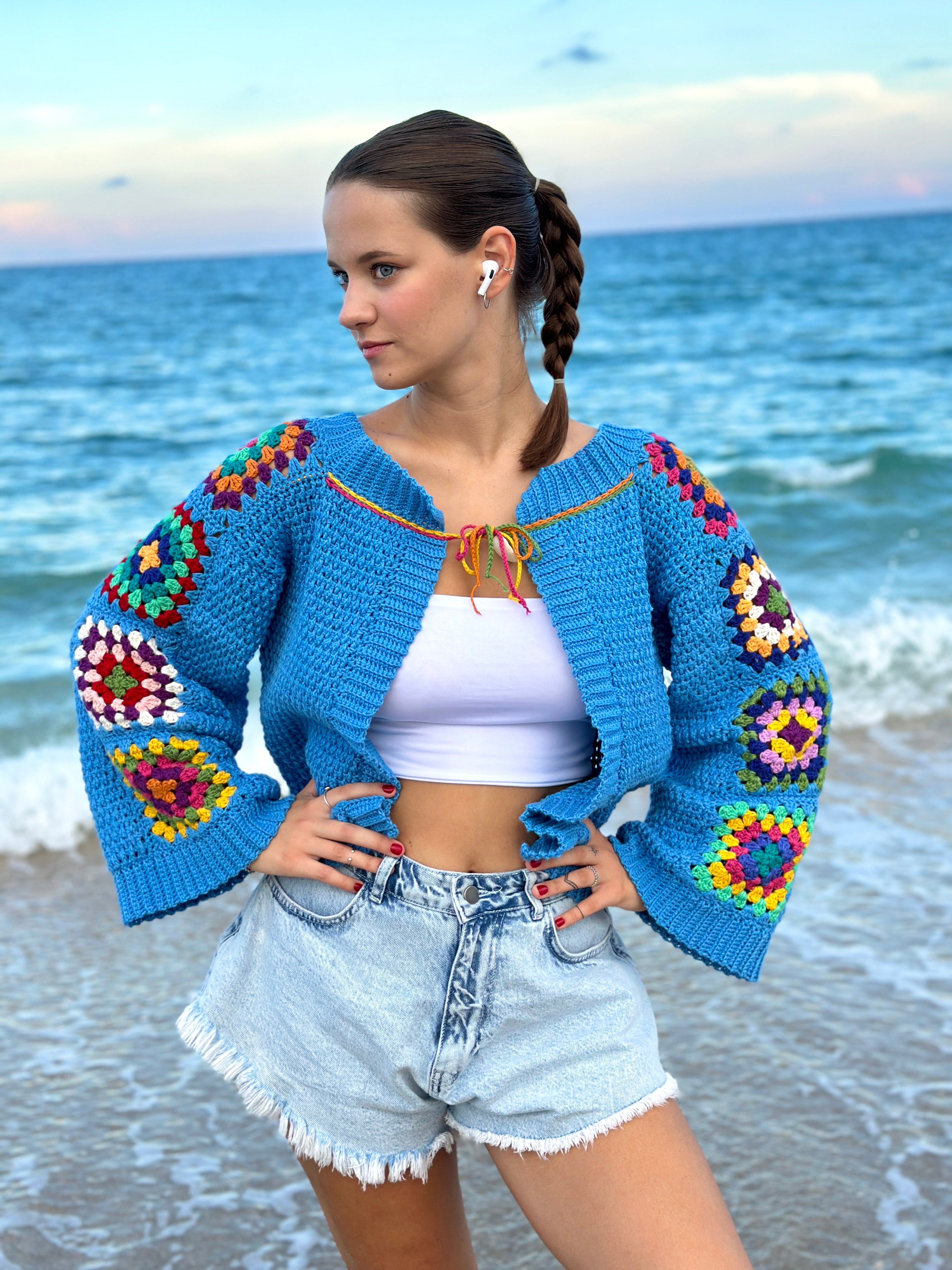 Country Style Granny Square Jacket Crochet PDF Pattern (Instant downlo ...