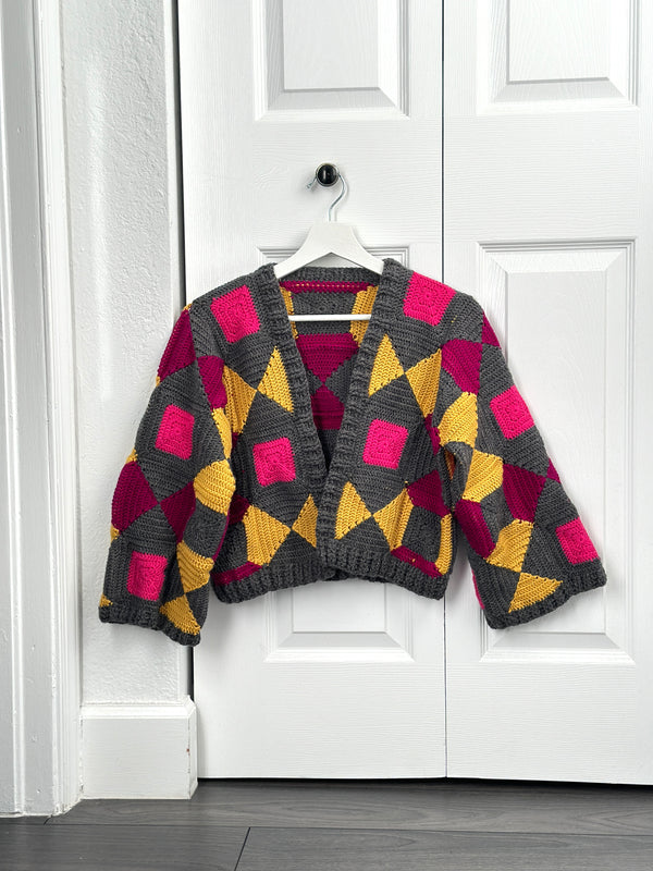 Crochet Geometry Jacket Gabriela Granny Square  PDF Pattern (instant download)