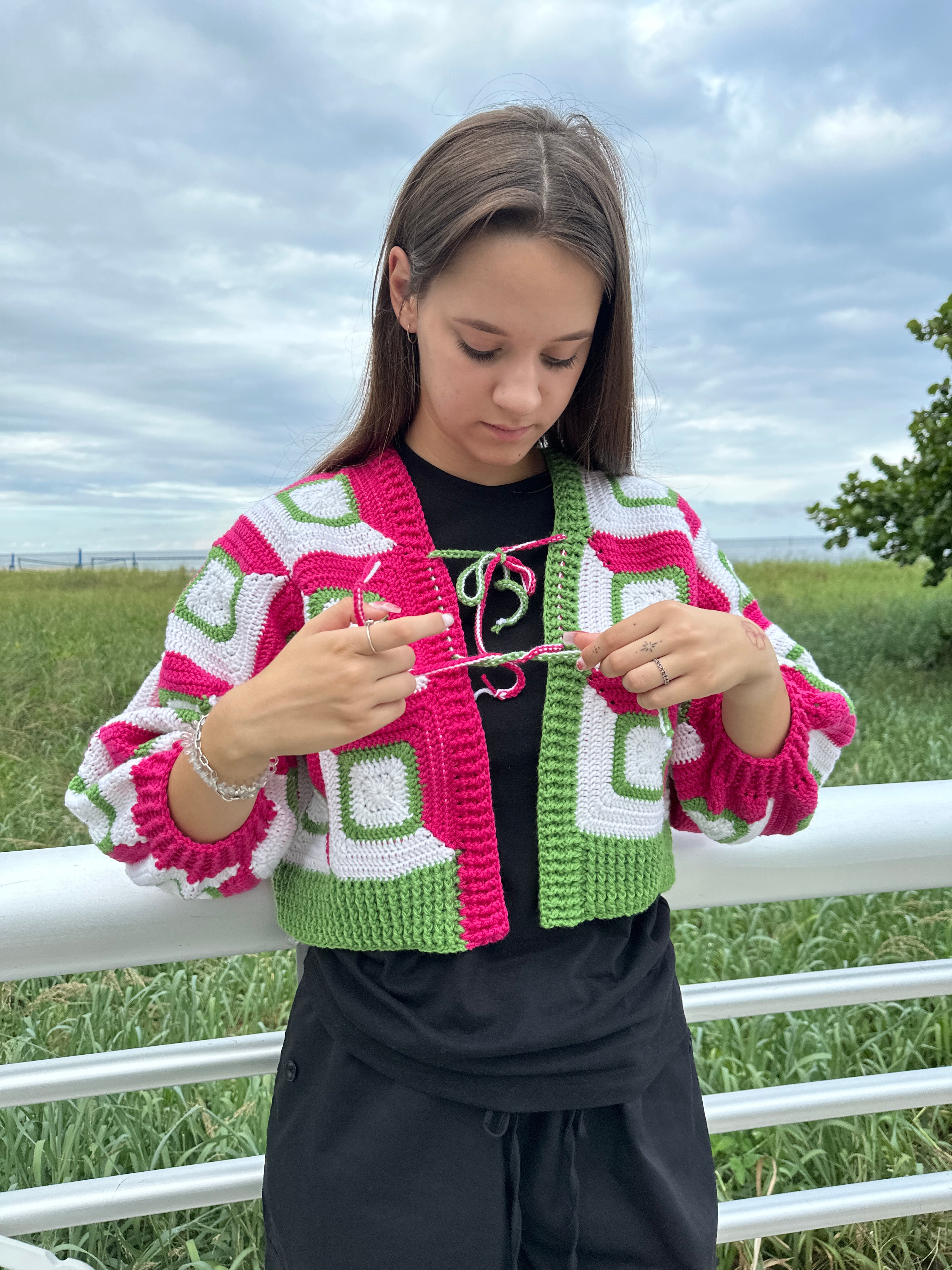 Crochet Geometry Jacket Amanda Granny Square PDF Pattern (instant download)