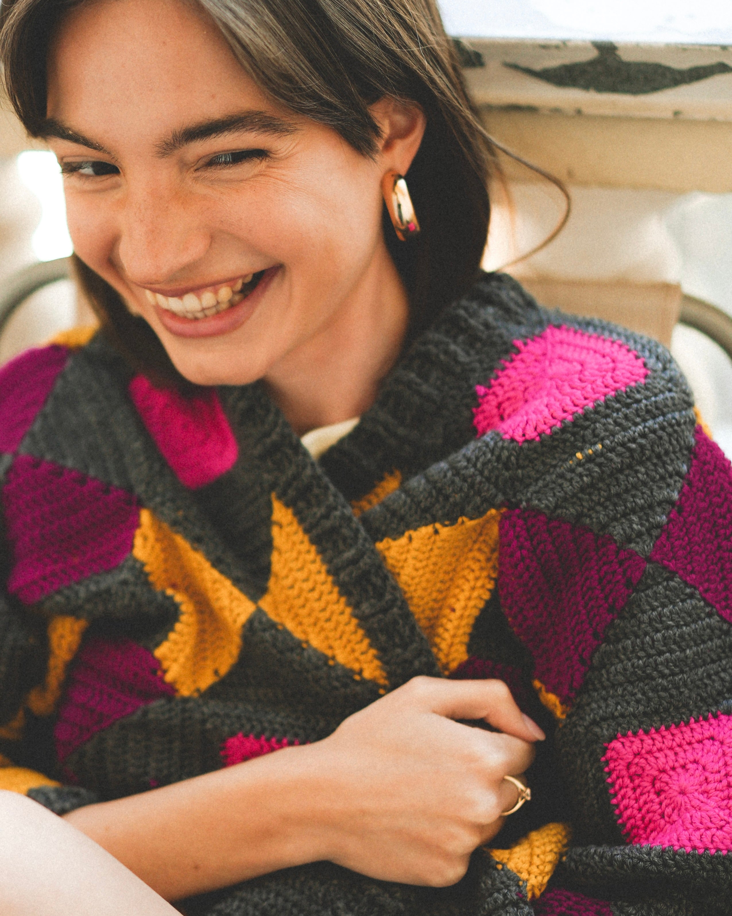 Crochet Geometry Jacket Gabriela Granny Square  PDF Pattern (instant download)