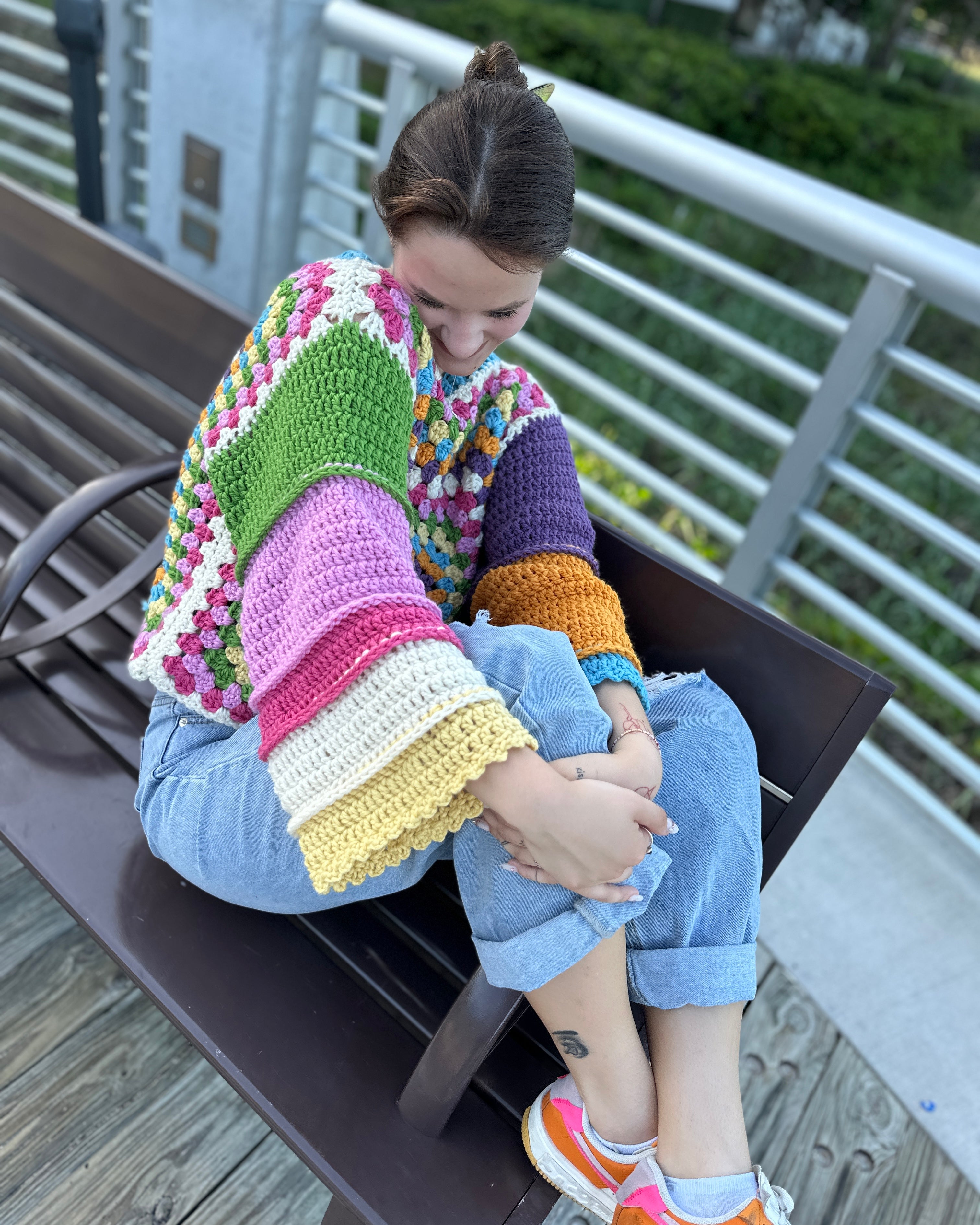 Crochet Amelie Granny Square Sweater  PDF Pattern (instant download)