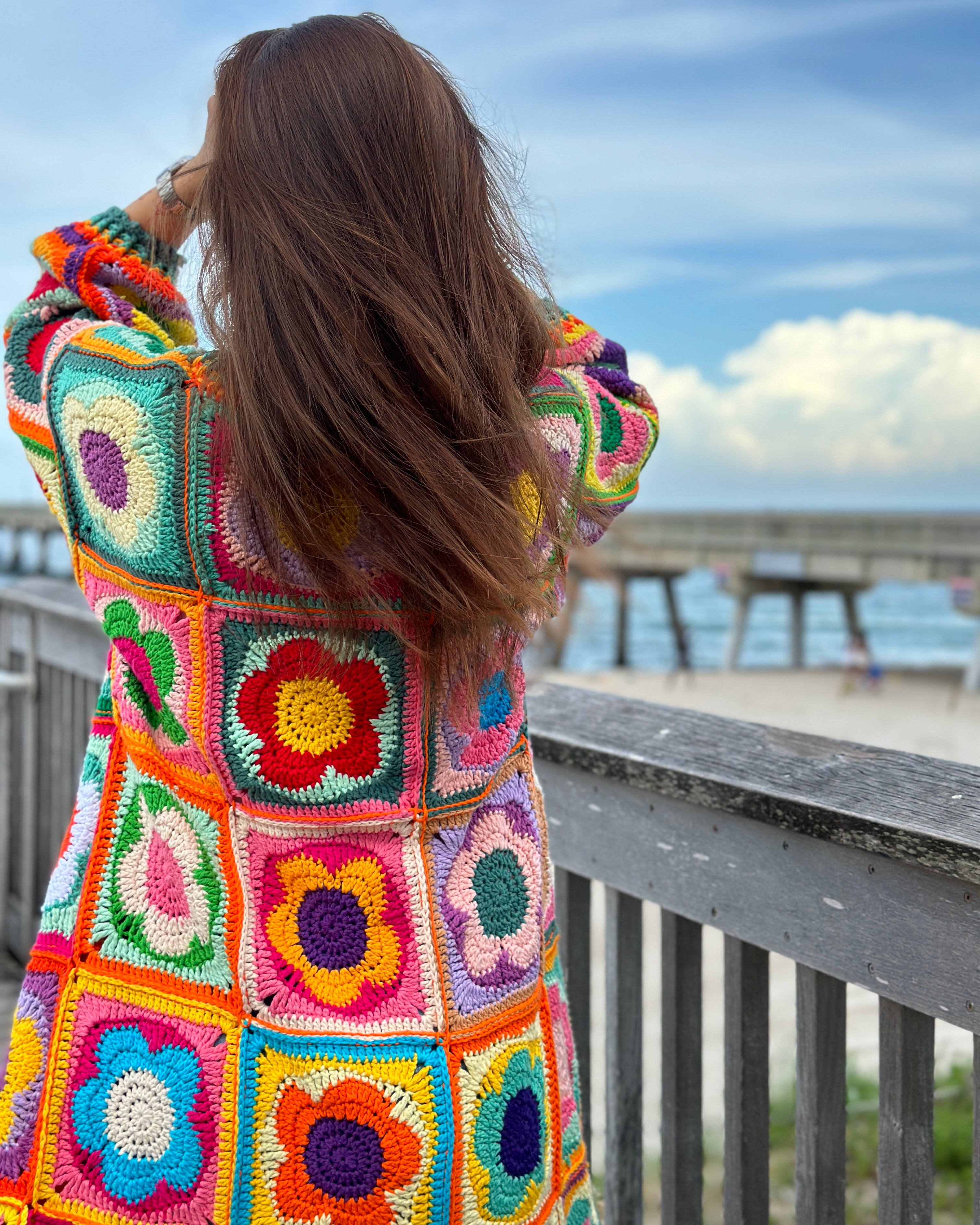 Crochet Floral Blooming Cardigan PDF Pattern (instant download)