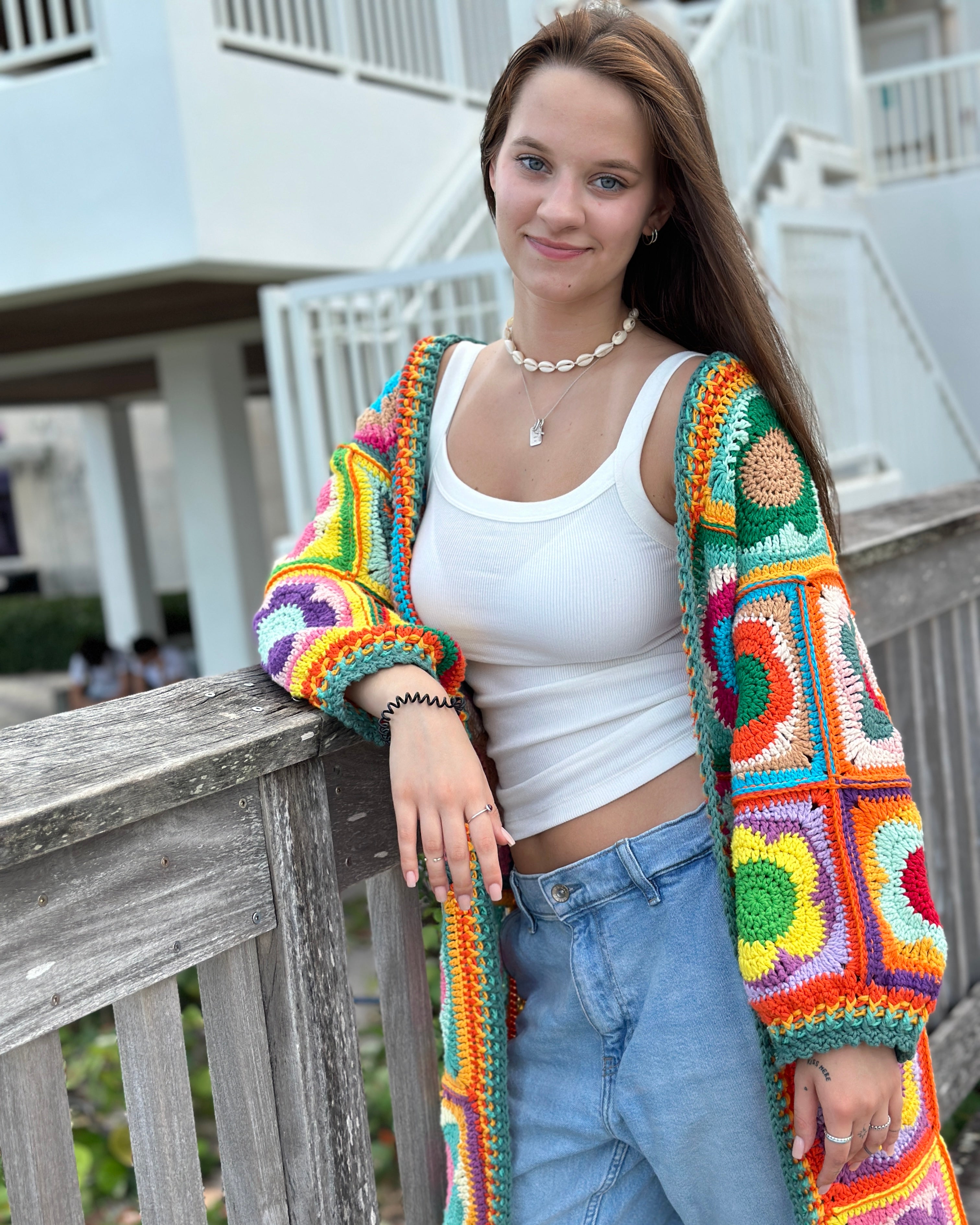 Crochet Floral Blooming Cardigan PDF Pattern (instant download)