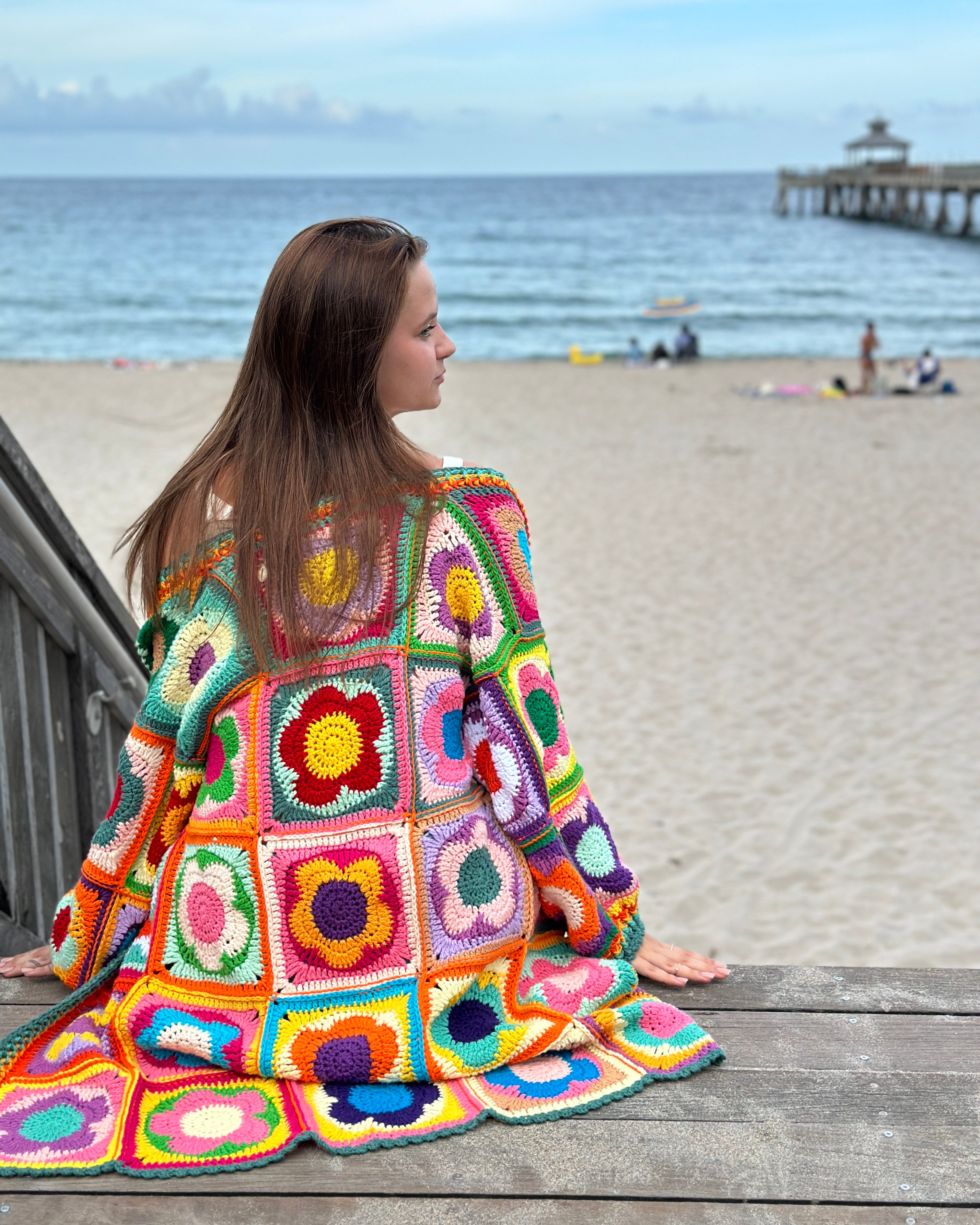 Crochet Floral Blooming Cardigan PDF Pattern (instant download)