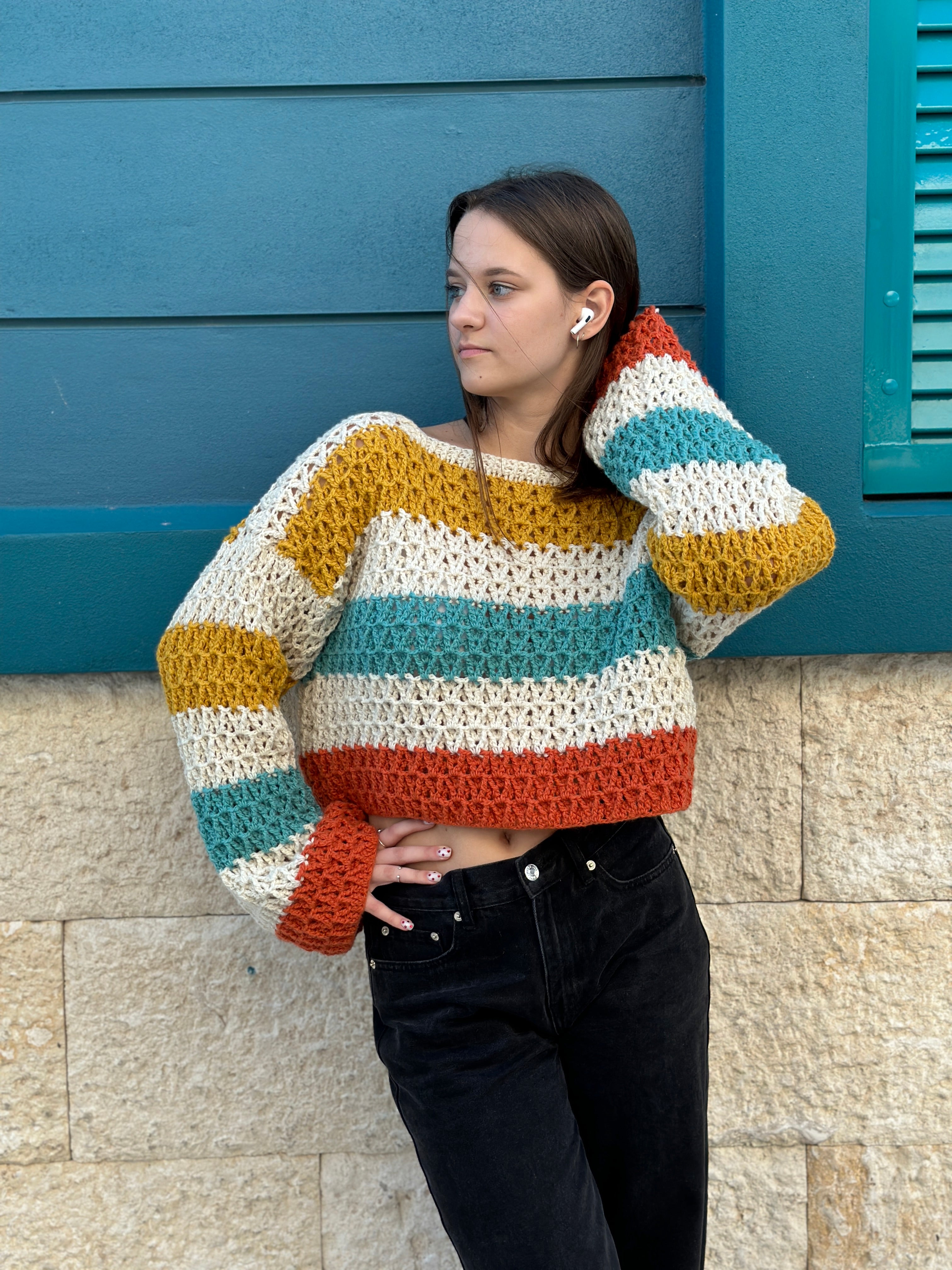 Crochet Coral Coast Cascade Sweater PDF Pattern (instant download ...