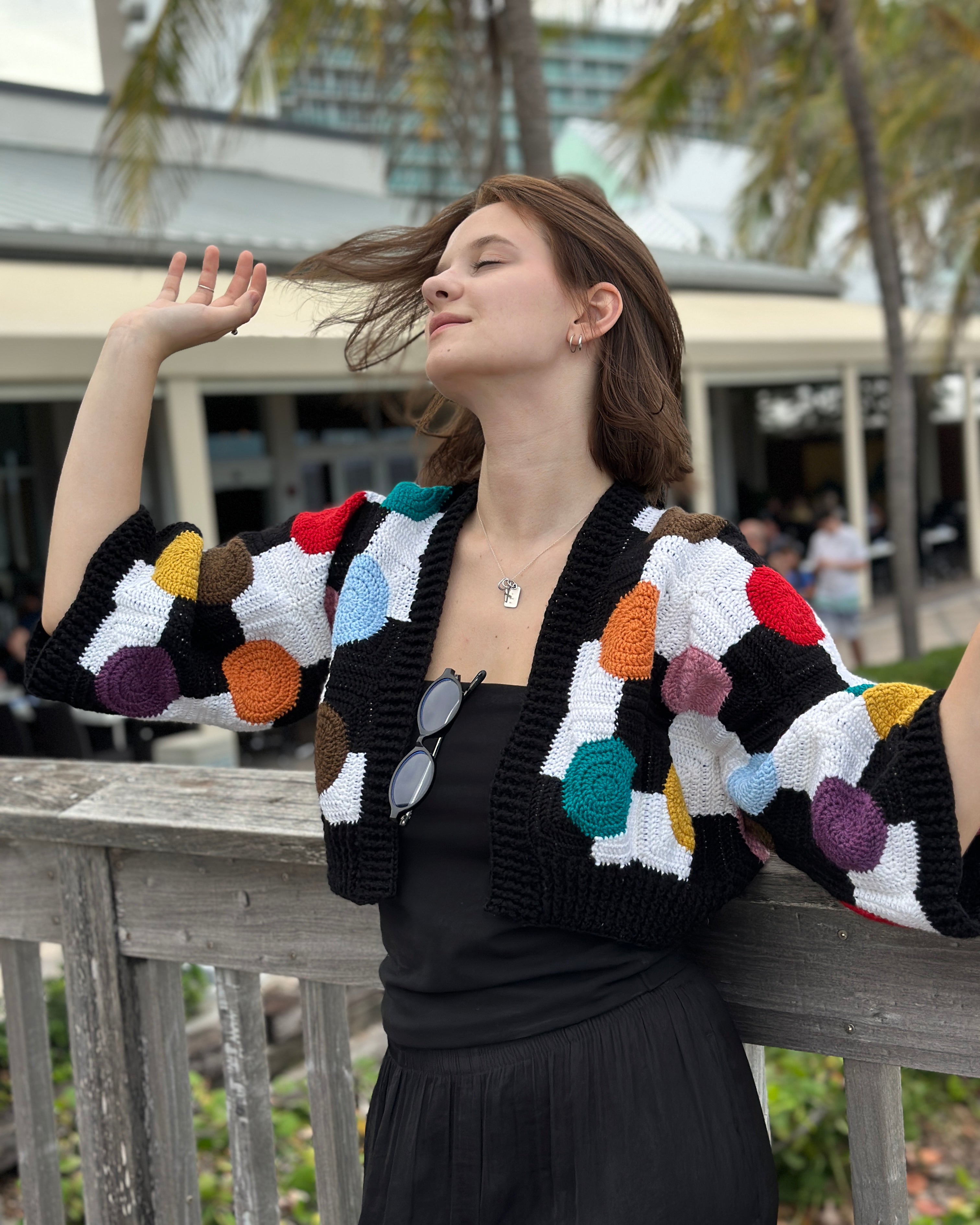 Crochet Confetti Geometry Jacket  PDF Pattern (instant download)