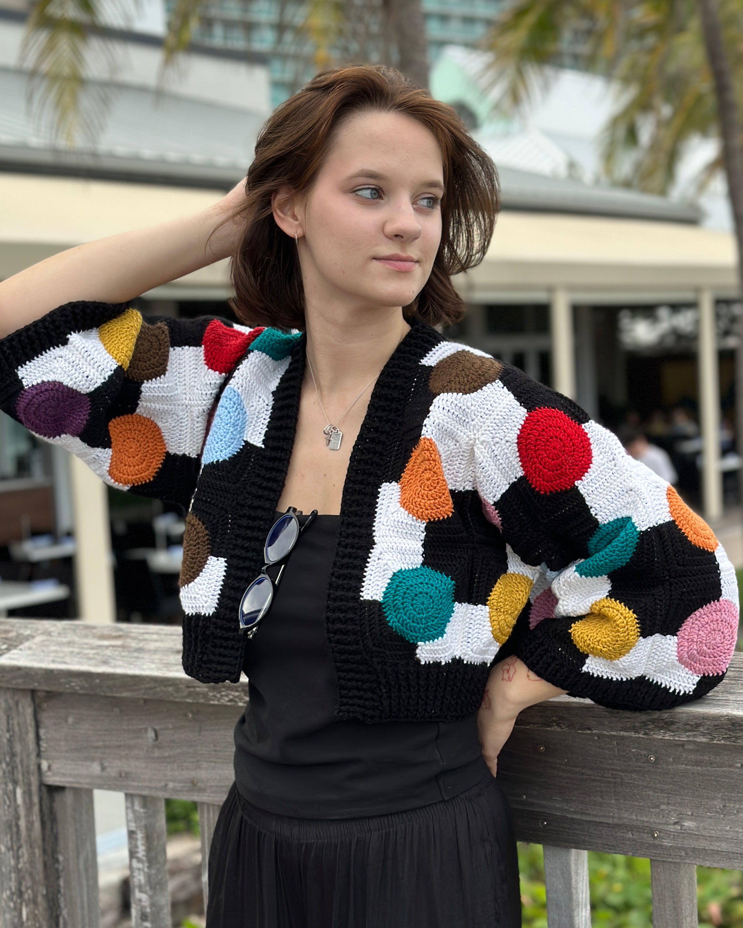 Crochet Confetti Geometry Jacket  PDF Pattern (instant download)