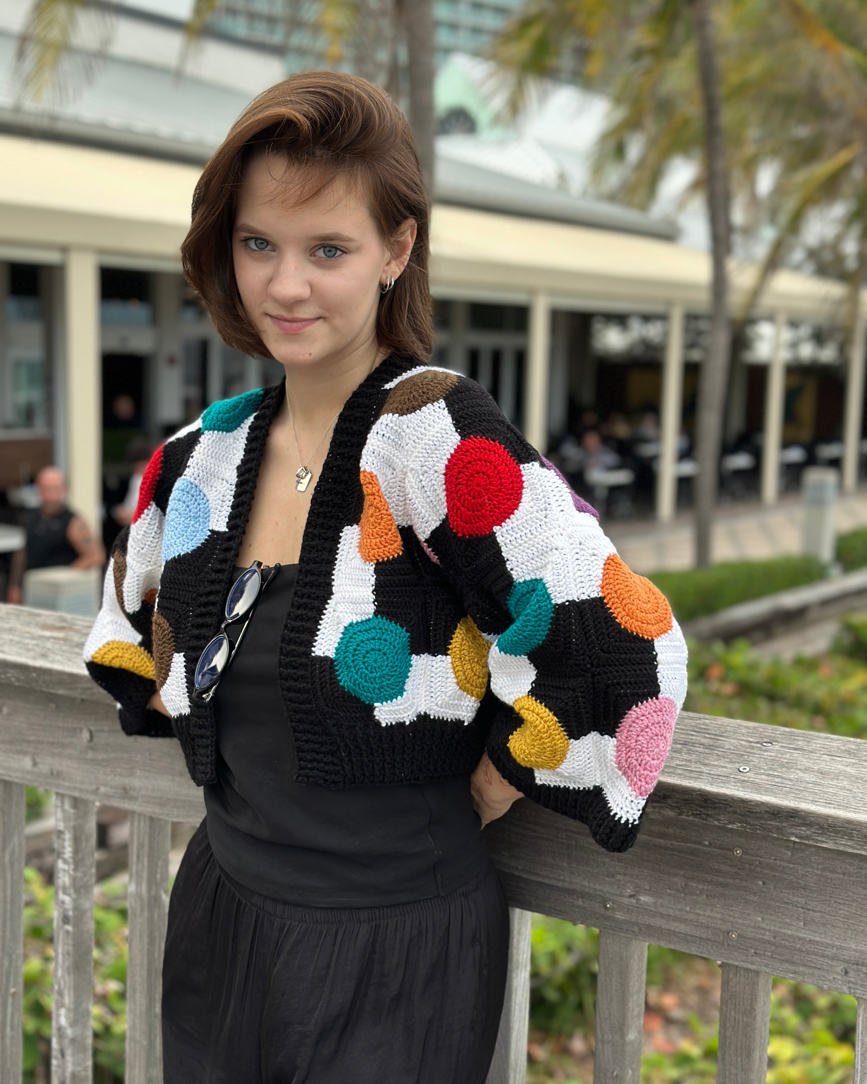 Crochet Confetti Geometry Jacket  PDF Pattern (instant download)