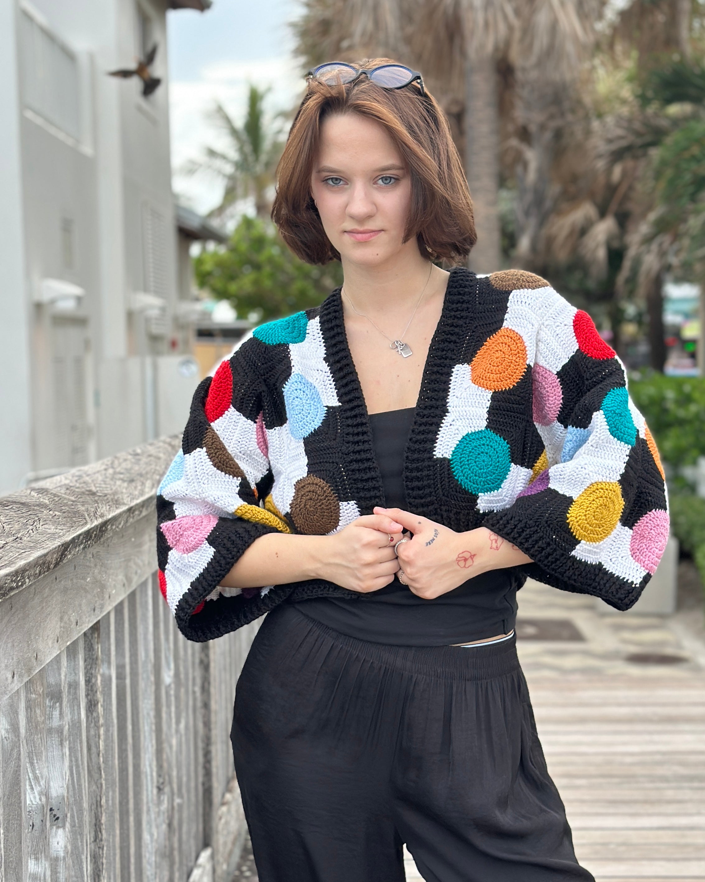 Crochet Confetti Geometry Jacket  PDF Pattern (instant download)