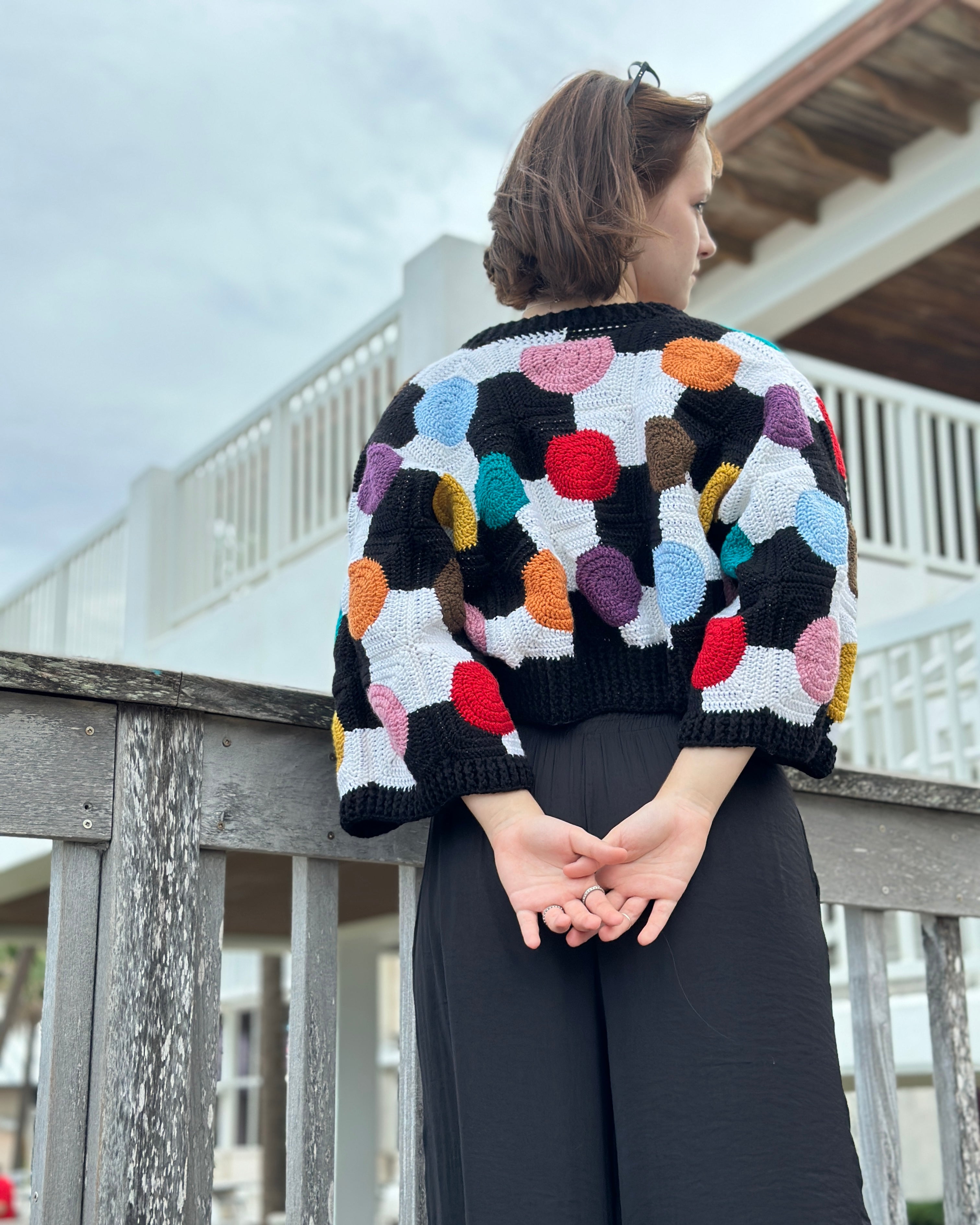 Crochet Confetti Geometry Jacket  PDF Pattern (instant download)