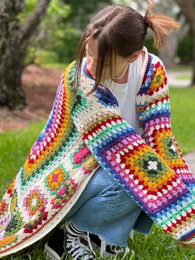 Long Square Sweater Pattern Cardigan Pattern Yarn For Crochet Sweater Granny Square Super