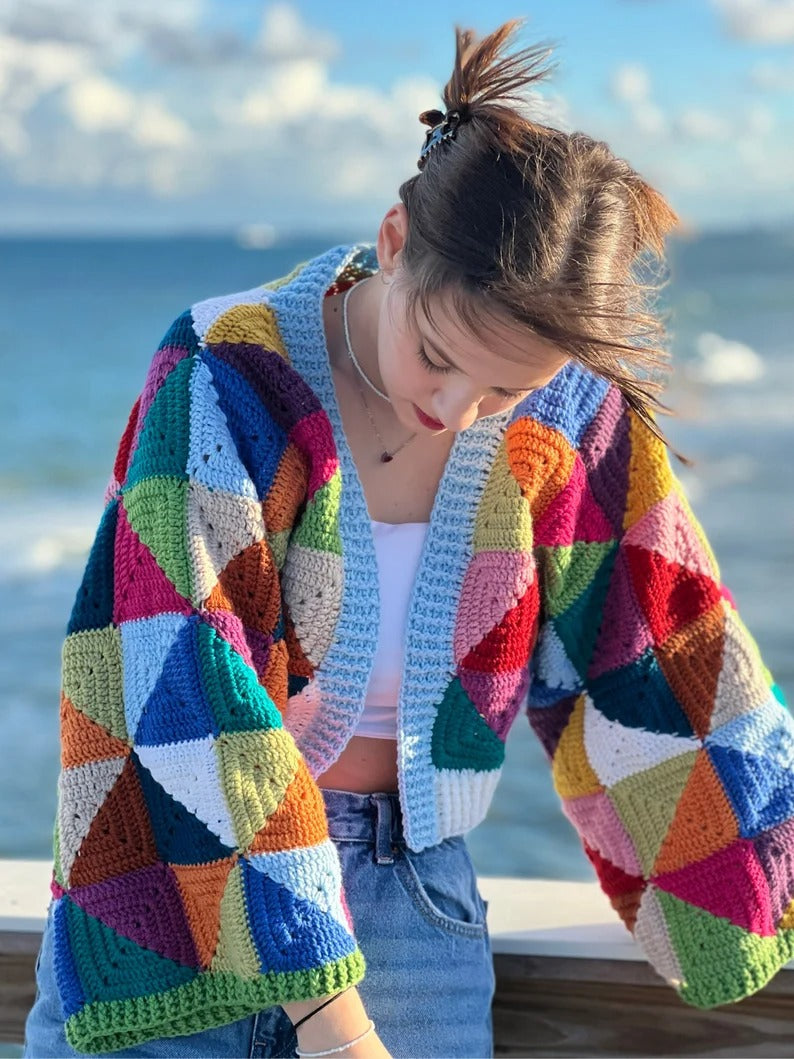 Crochet Geometry Kaleidoscope jacket cardigan PDF Pattern (Instant